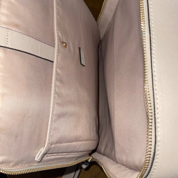 Calpak 15" Taupe Faux Leather Laptop Backpack Travel Carry on Luggage - Picture 5 of 7